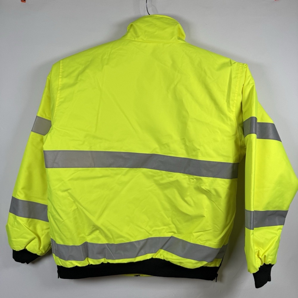 Charles River Hi Vis Jacket Cost Lime Green XL (9732) New *logo* - Picture 6 of 10